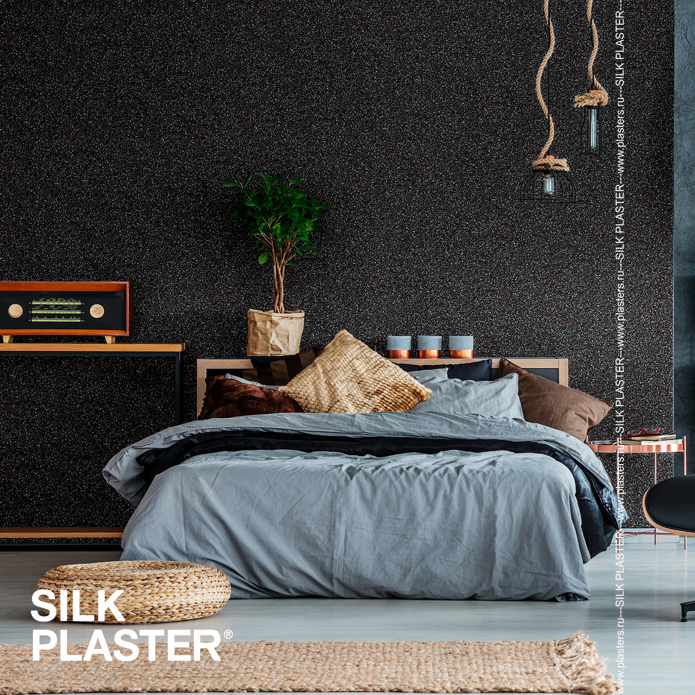 Жидкие обои Silk Plaster East 960, черный Купить жидкие обои Silk Plaster  East - Интернет-магазин pv2.ru