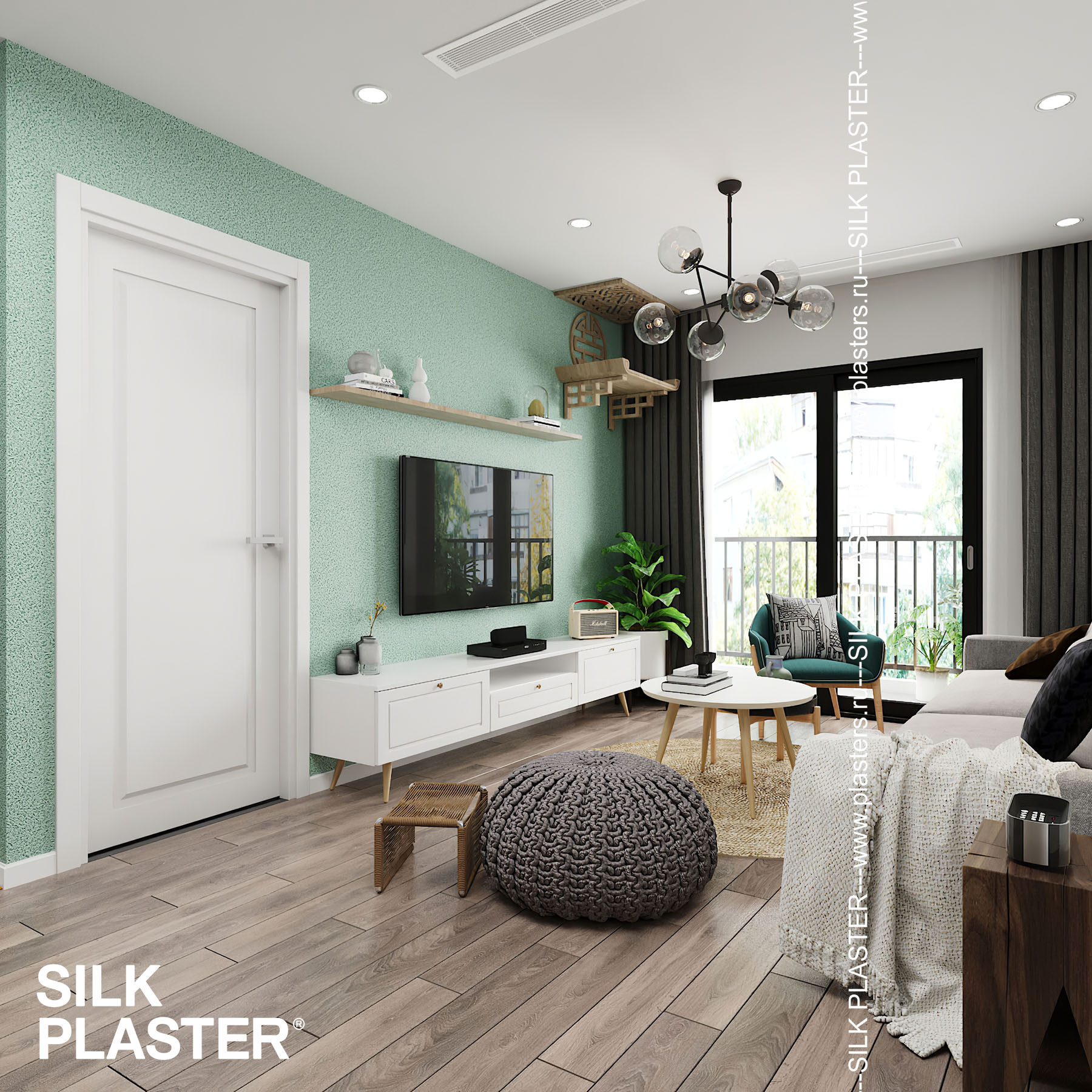 Жидкие обои Silk Plaster South, цвет 950, зеленый Купить жидкие обои Silk  Plaster South - Интернет-магазин pv2.ru