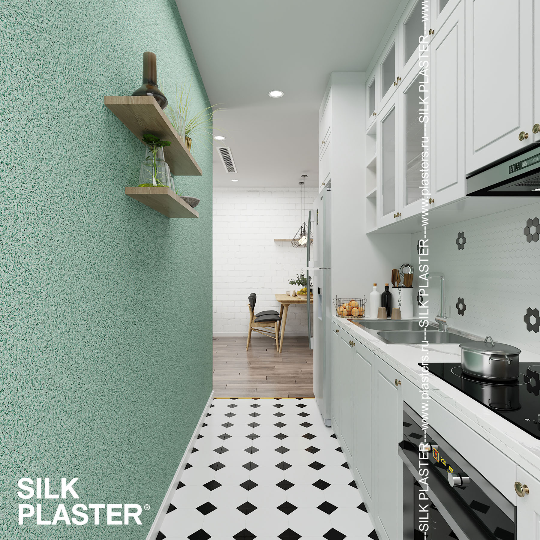 Жидкие обои Silk Plaster South, цвет 950, зеленый Купить жидкие обои Silk  Plaster South - Интернет-магазин pv2.ru